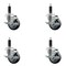 Service Caster 3.5'' SS Thermoplastic Rubber Swivel 1'' Expanding Stem Caster Set with Brake, 4PK SCC-SSEX20S3514-TPRB-TLB-1-4 - alternate 1